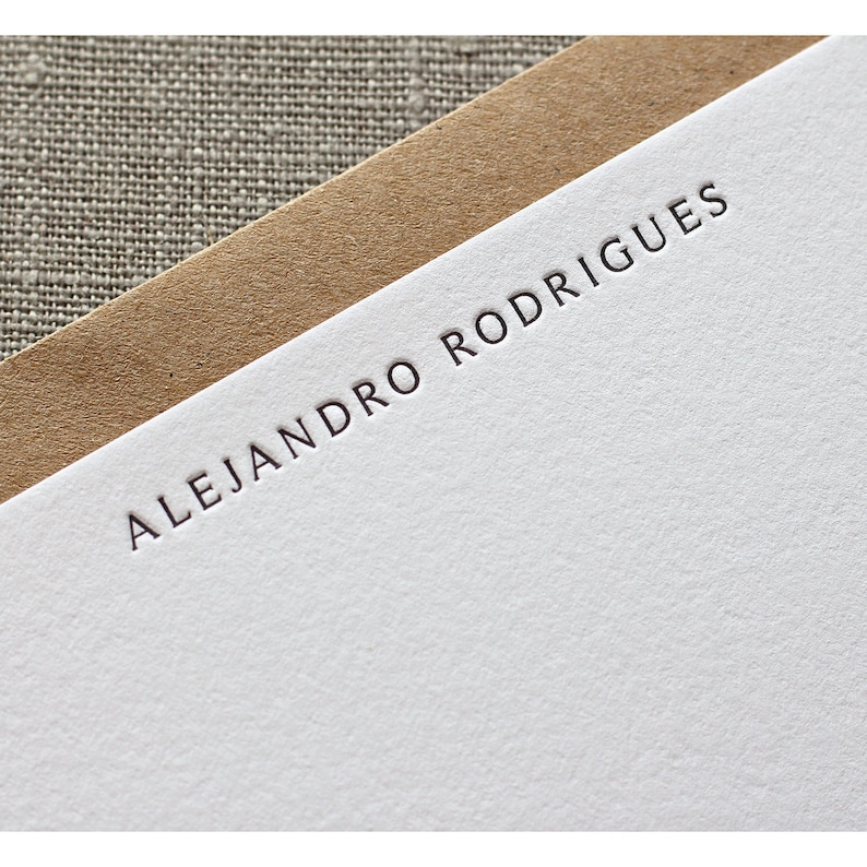 Personalized Letterpress Stationery Serif Font image 1