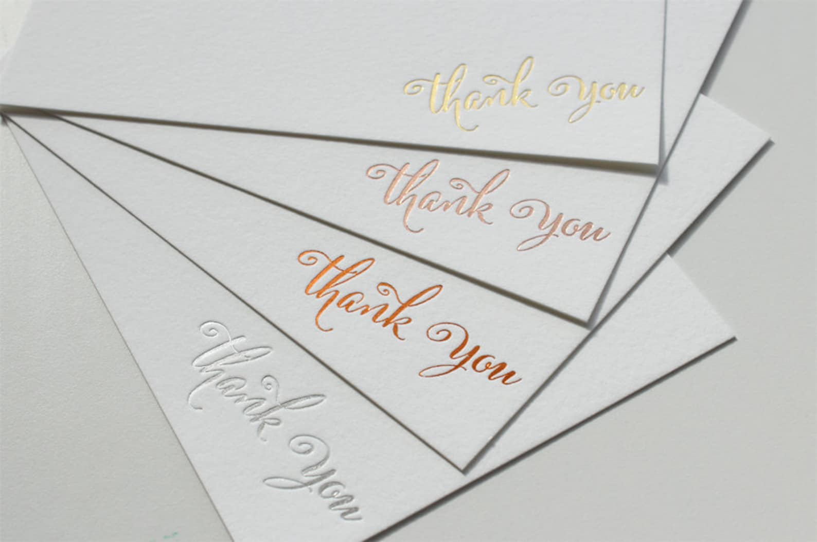 Gold Foil Thank You Cards, Wedding Thank You Cards, Calligraphy Thank
