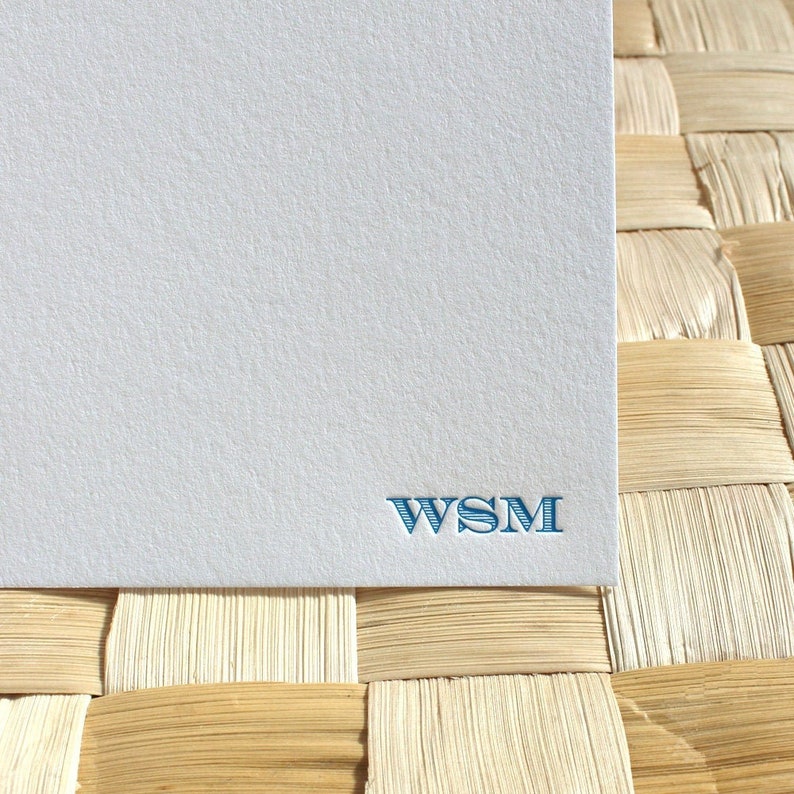 Men's Personalized Letterpress Note Cards with Engravers Font image 1