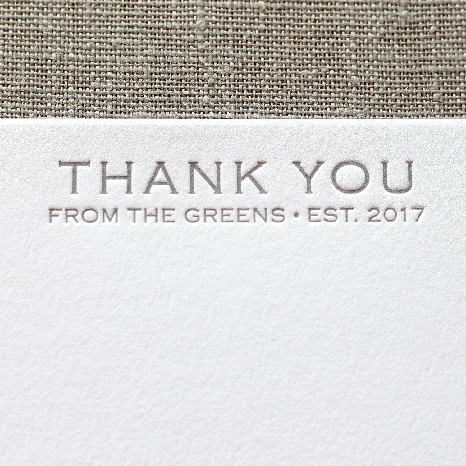 Letterpress Wedding Thank You Cards Classic Copperplate Font Etsy