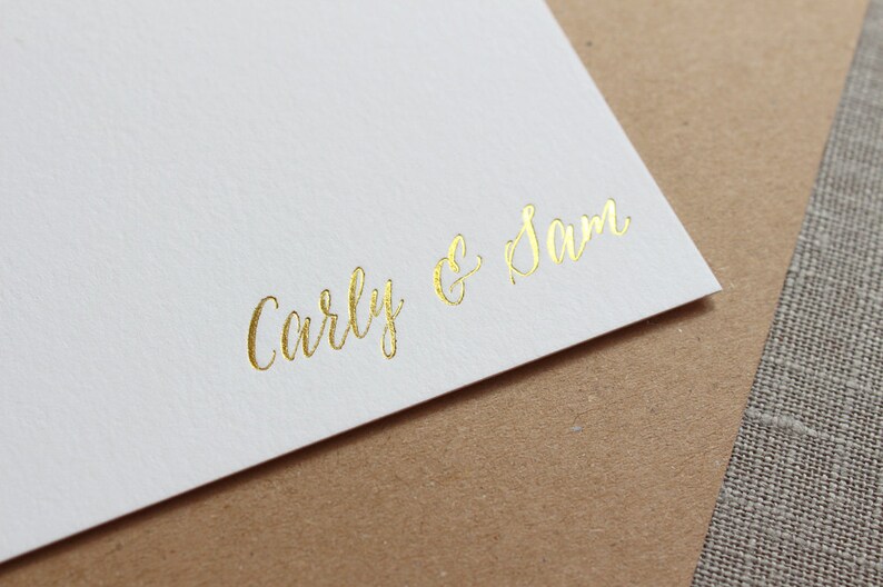 Gold Foil Personalized Stationery Custom Note Cards Wedding Etsy