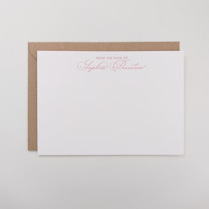 From the Desk Of Letterpress Stationery in a classic calligraphy Font, for Women image 2