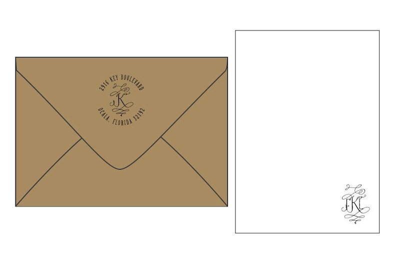 ADD ON Letterpress printed return address added to your envelopes image 10