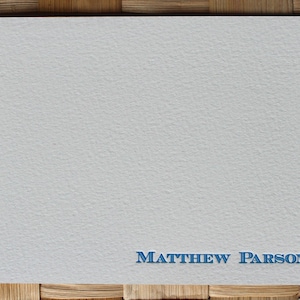 Men's Personalized Letterpress Note Cards with Engravers Font image 5