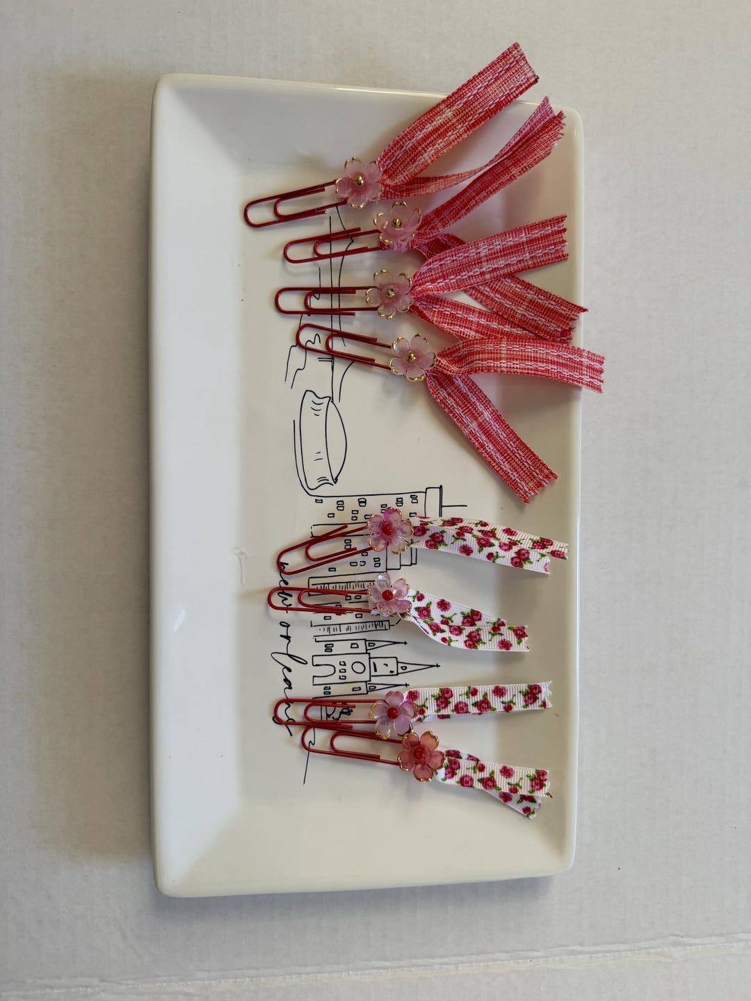 Paperclip Ribbon Bookmarks Ribbon Flower Paperclip Bookmarks for Journals, Personalized Reading ...