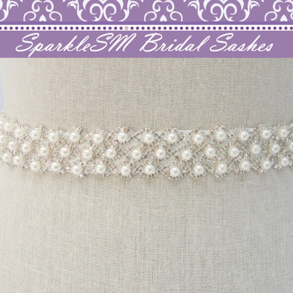 Pearl Bridal Sash, Bridal Belt, Rhinestone Sash, Bridal Sash, Wedding Dress Sash, Pearl Bridal Belt, Crystal Dress Sash, Jeweled Sash