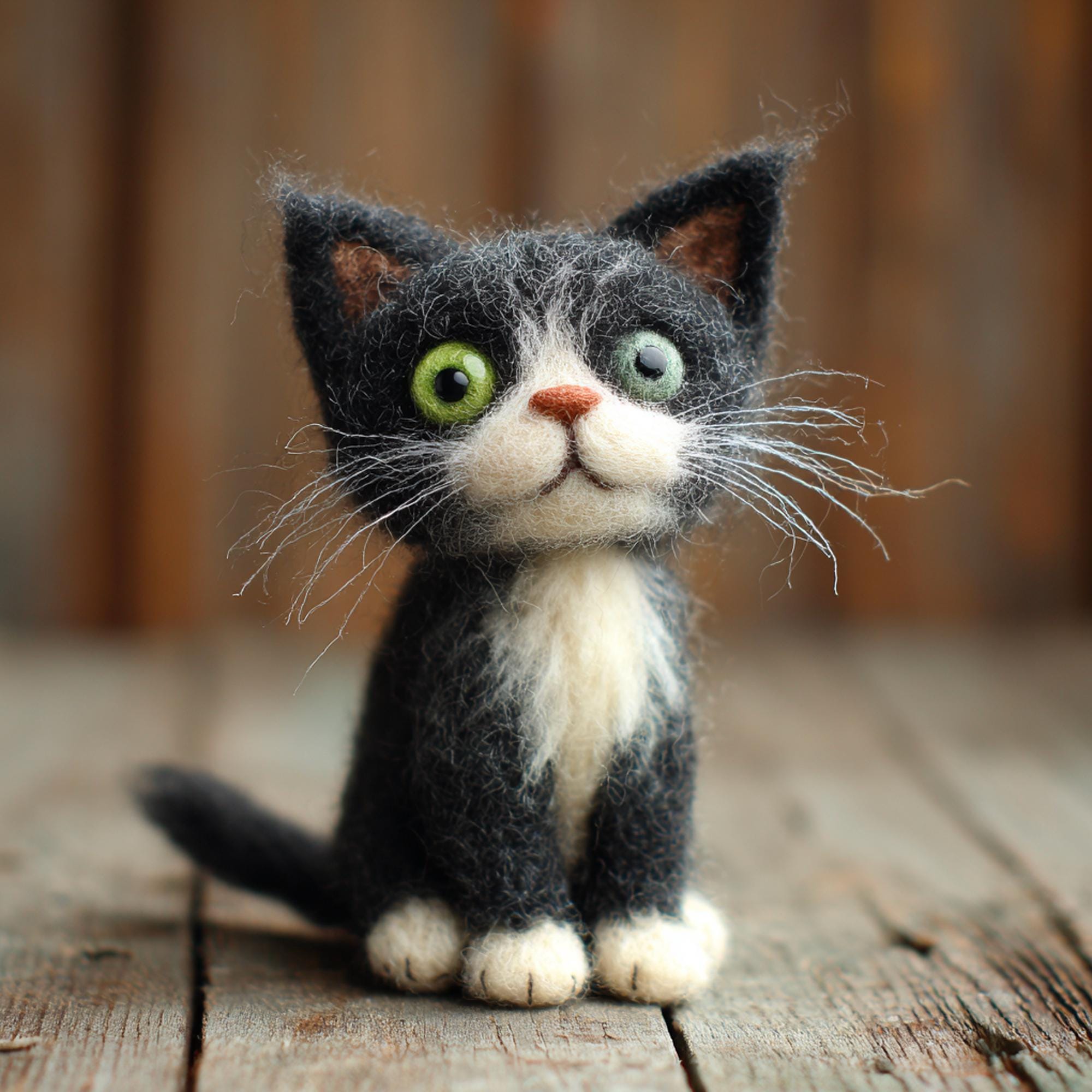 Black Felt Cat Ornament, Handcrafted Gothic-Style Felt Cat Art, Christmas Tree Ornament, Birthday Gift, Mother's Day Gift Luxury Custom Gift