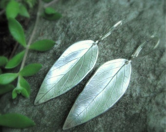 Leaf Earrings - Made with Real Leaves - Handcrafted with Recycled Fine Silver - Silvan Leaves