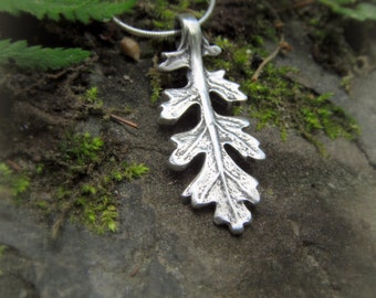 Waldblatt Halskette - Echtes Blatt Halskette - Botanischer Schmuck - Artisan Handcrafted Recyceltes Silber - Silvan Blatt - Elfenblatt - Elfen