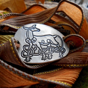 Celtic Deer Bracelet - Viking Silver Bracelet - Celtic Knot - Woodland - Forest - Artisan Handcrafted with Recycled Silver