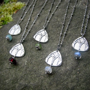 Cathedral Window Necklace with Your Choice of Semi-Precious Stone- Artisan Handcrafted with Recyled Fine Silver
