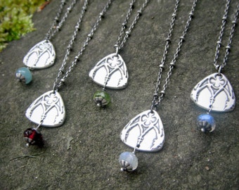 Fine Silver Cathedral Window Necklace – Artisan Semi-Precious Stone Pendant