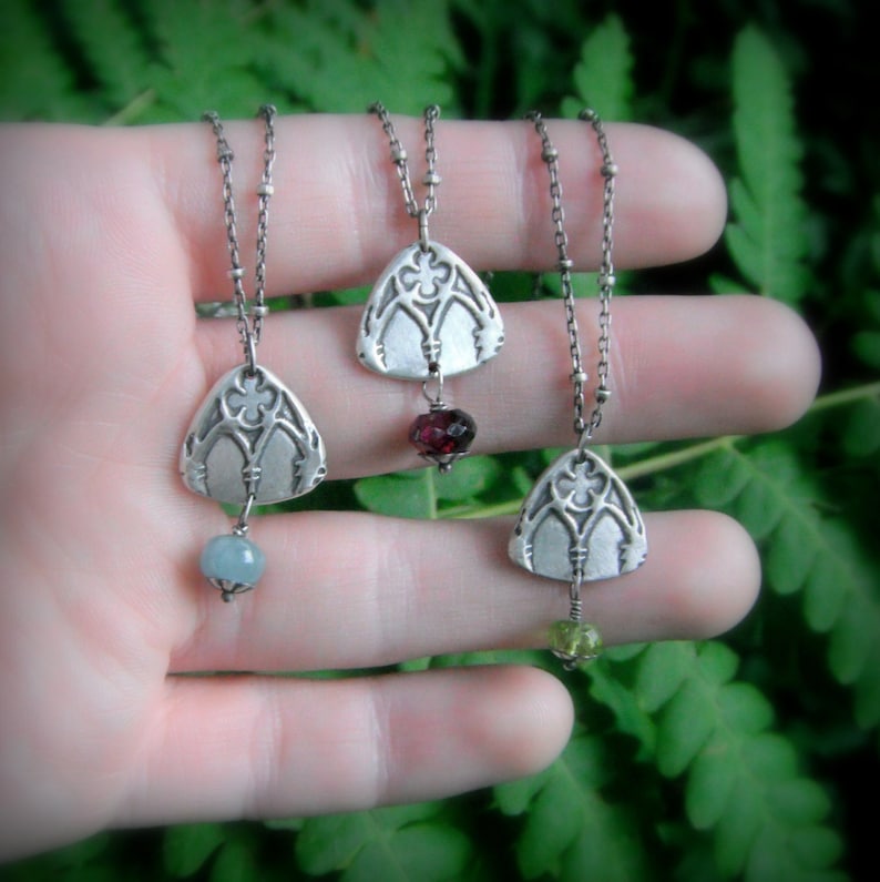 Cathedral Window Necklace With Your Choice of Semiprecious Etsy