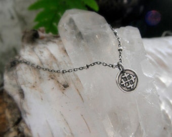 Handcrafted Fine Silver Tiny Cross Necklace – Medieval Renaissance Jewelry