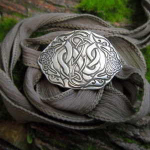 Sterling Silver Dragon Weave Bracelet With White Sapphires