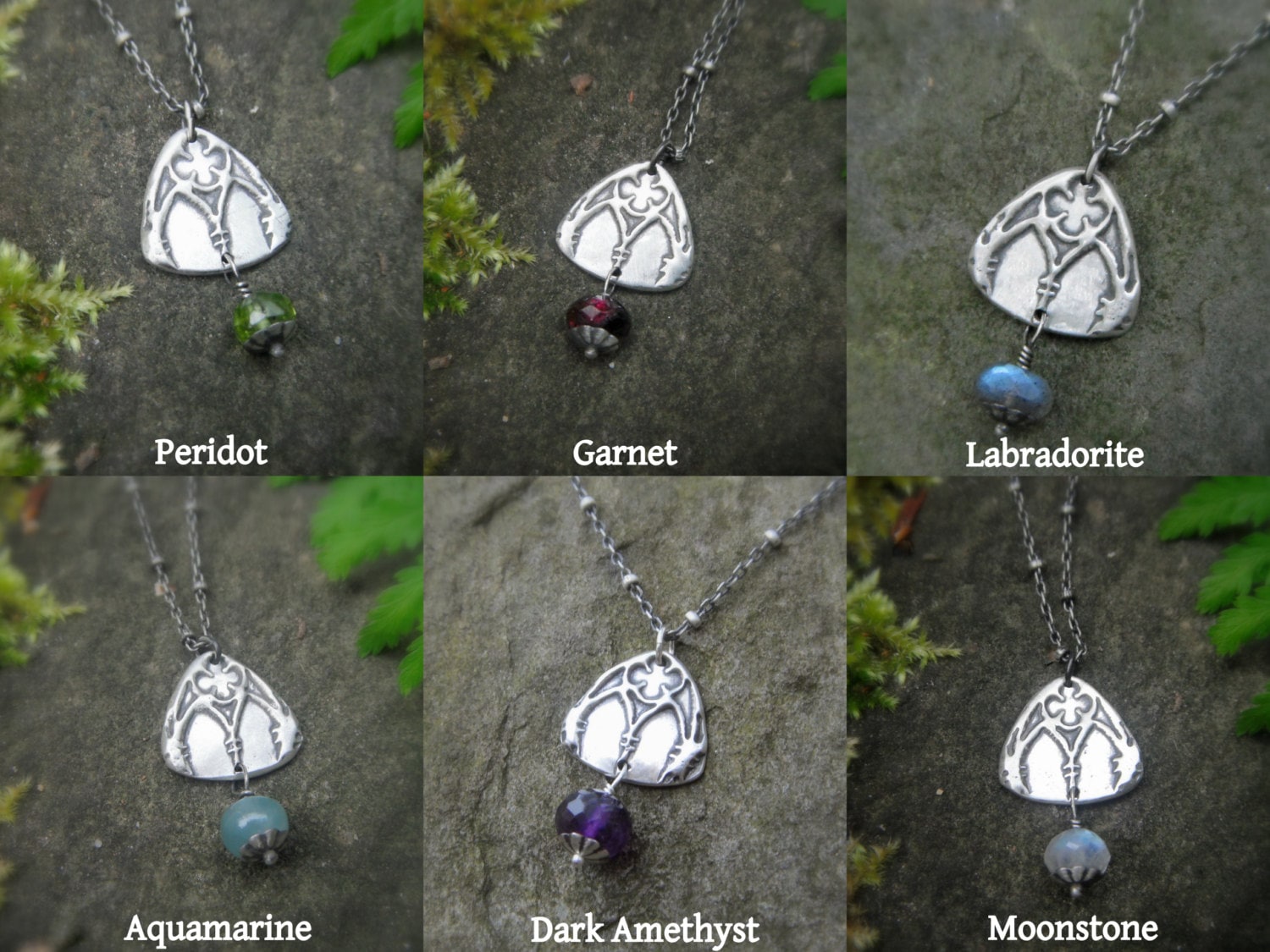 Cathedral Window Necklace With Your Choice of Semiprecious Etsy
