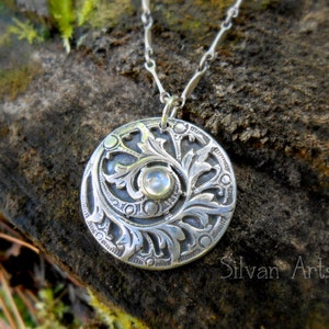 Botanical Fern Necklace, Artisan Handcrafted, Recycled Fine Silver, Woodland, Fairy, Forest, Art Nouveau,  Elven,  Silvan Arts