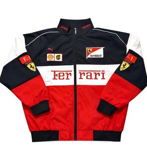 Ferrari F1チームジャケット レーシングジャケット キッズ F1レーシングジャケットフェラーリOMPUPSジャガー広告レーシングチーム