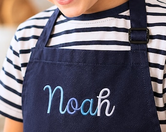 Personalized Kids Cooking Apron, Embroidered Kids Apron With Name, Painting Art Apron, Big Sister Gift, Birthday Gift From Auntie