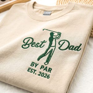 Embroidered Dad And Baby Matching Golf Shirts, Best Dad By Par Shirt, Daddys Little Caddie Romper, New Dad Golf Gifts, Father's Day Gift image 3