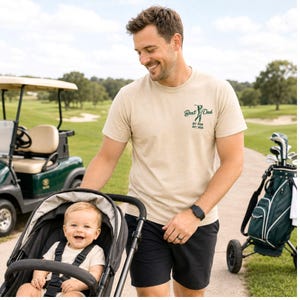 Embroidered Dad And Baby Matching Golf Shirts, Best Dad By Par Shirt, Daddys Little Caddie Romper, New Dad Golf Gifts, Father's Day Gift image 7