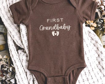 First Grandbaby Romper From Auntie And Uncle - Our Little Beans Pregnancy Bodysuit - Grandparents Baby Bodysuit - Gigi Bodysuit For Boys
