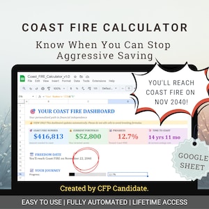 Coast FIRE Calculator | 経済的自立のためのExcelテンプレート（Googleスプレッドシート）
