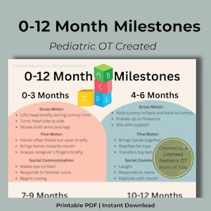 Baby Milestones Chart 0-12 Months – OT-Informed Development Guide (Printable Download)
