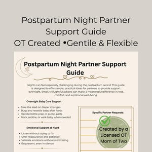 Postpartum Night Partner Support Guide | Printable PDF