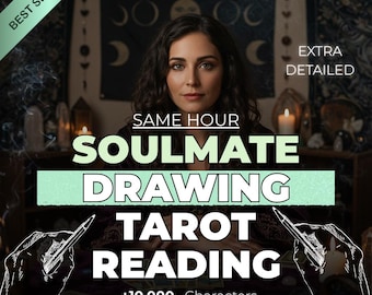 Future Soulmate Drawing and Psychic Tarot Reading, Draw My Soulmate, Future Husband Traits and Initials, Same Hour Delivery
