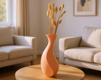 Modern Sculptural Flower Vase,Minimalist Wavy Vase for Flowers, Contemporary Decorative Vase,Unique Home Decor Accent,Desk Shelf Centerpiece