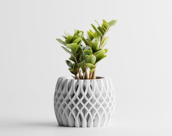 Lattice Planter Pot, Modern Geometric Basketweave Plant Pot, Minimalist Decor, 4 Inch Opening, gif te, Home decor, planter pot, office decor