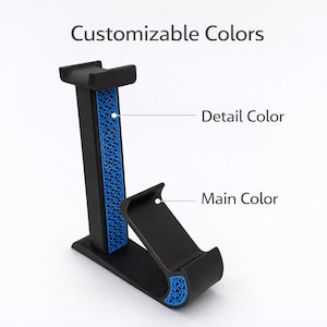 Gaming Headset Stand with Controller Holder, 3D Printed Desk Organizer, PS5 Xbox Headphone Stand, Gamer Setup Accessories Gift image 4