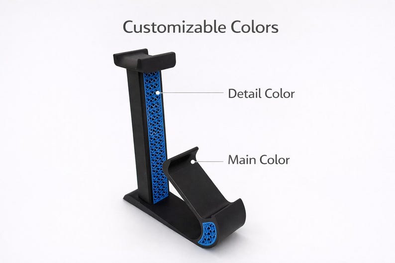 Gaming Headset Stand with Controller Holder, 3D Printed Desk Organizer, PS5 Xbox Headphone Stand, Gamer Setup Accessories Gift image 4