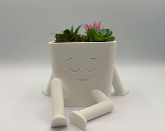 Sitting Planter Pot, Cute Planter with Legs, Funny Plant Pot, Indoor Planter, 3D Printed Planter, Cute Plant Holder, Funny Succulent Planter