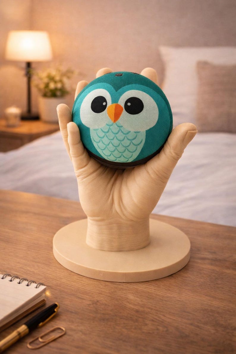 Echo Dot Holder Hand Stand, Alexa Speaker Stand, 3D Printed Dock, Smart Speaker Holder, Unique Desk Decor, Gift for Tech Lovers image 1