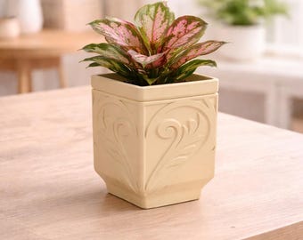 Self Watering Planter Pot, Square Indoor Planter with Insert, Modern Decorative Plant Pot, Small Desk Planter, Minimalist Home Decor