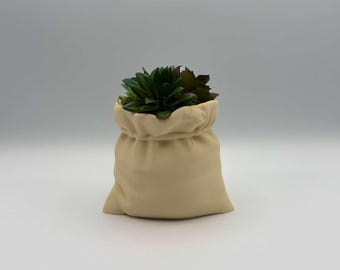 Cute Bag Succulent Planter, Minimalist Desk Plant, 3D Printed Plant,Modern Plant, Office Decor, Take out planter, Gift for Plant Lover, Gift