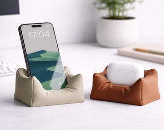 Couch Phone Stand & Earbuds Holder, Cute Desk Accessories, Mini Sofa Phone Holder, AirPods Stand, Aesthetic Desk Setup Decor, iPhone Stand