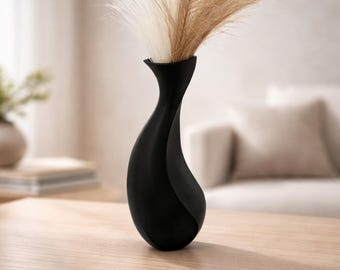 Modern Sculptural Vase, Minimalist Decorative Vase, Unique Wavy Flower Vase, Contemporary Home Decor, Small Aesthetic Vase, Desk Centerpiece