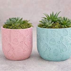Easter Bunny Planter Pot, Cute Rabbit Succulent Planter, Spring Decor Plant Pot, Small Indoor Planter, Easter Gift for Plant Lovers