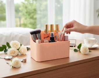 Makeup Organizer, Skincare Storage, Desk Organizer, Cosmetic Holder, Minimalist Vanity Organizer, 3D Printed, Brush Holder Organizer, Gift