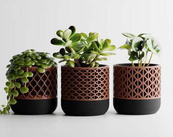 Geometric 3D Printed Planter, Modular Succulent Pot, Modern Indoor Planter, Interchangeable Sleeve Plant Pot, Minimalist Home Decor