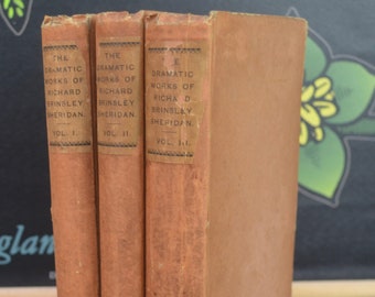 Antique Richard Brinsley Sheridan Book Set, Limited Edition 1883