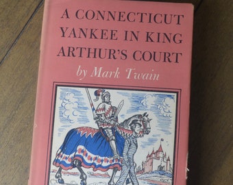 A Connecticut Yankee in King Arthur's Court, Mark Twain, Modern Library, 1940s? Dust jacket. Vintage, Midcentury Edition