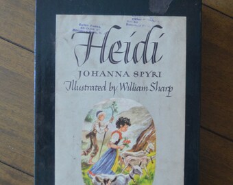 Heidi by Johanna Spyri, Illustrated by William Sharp, Illustrated Junior Library, 1945, Vintage Children's Book