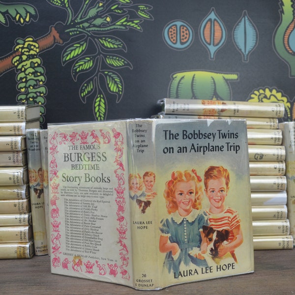 Bobbsey Twins, Laura Lee Hope, 1940s Portrait Cover, Dust Jackets, Now Under Mylar Covers, Vintage Children’s Books