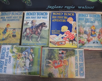 Honey Bunch Books, Helen Louise Thorndyke, Grosset and Dunlap, 1923-1940, Dust Jacket with Mylar Cover, Vintage Children's Series