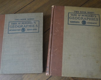 Two Vintage Antique Geography Textbooks, Tarr & McMurry's Geographies, 1903-1910, Classroom, Teacher, School, Education