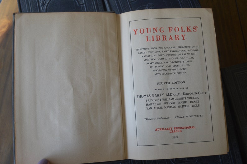 Young Folks Library, s/17 Auxiliary Educational League, 1929, Seventeen Volumes of Children's Book Series image 3